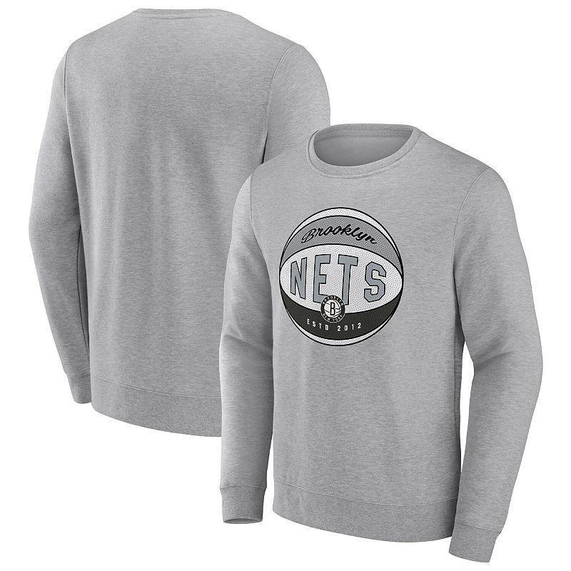 Men's Fanatics Branded Heathered Gray Phoenix Suns True Classics Vint Pullover Sweatshirt, Size: 3XL, Phx Grey Product Image