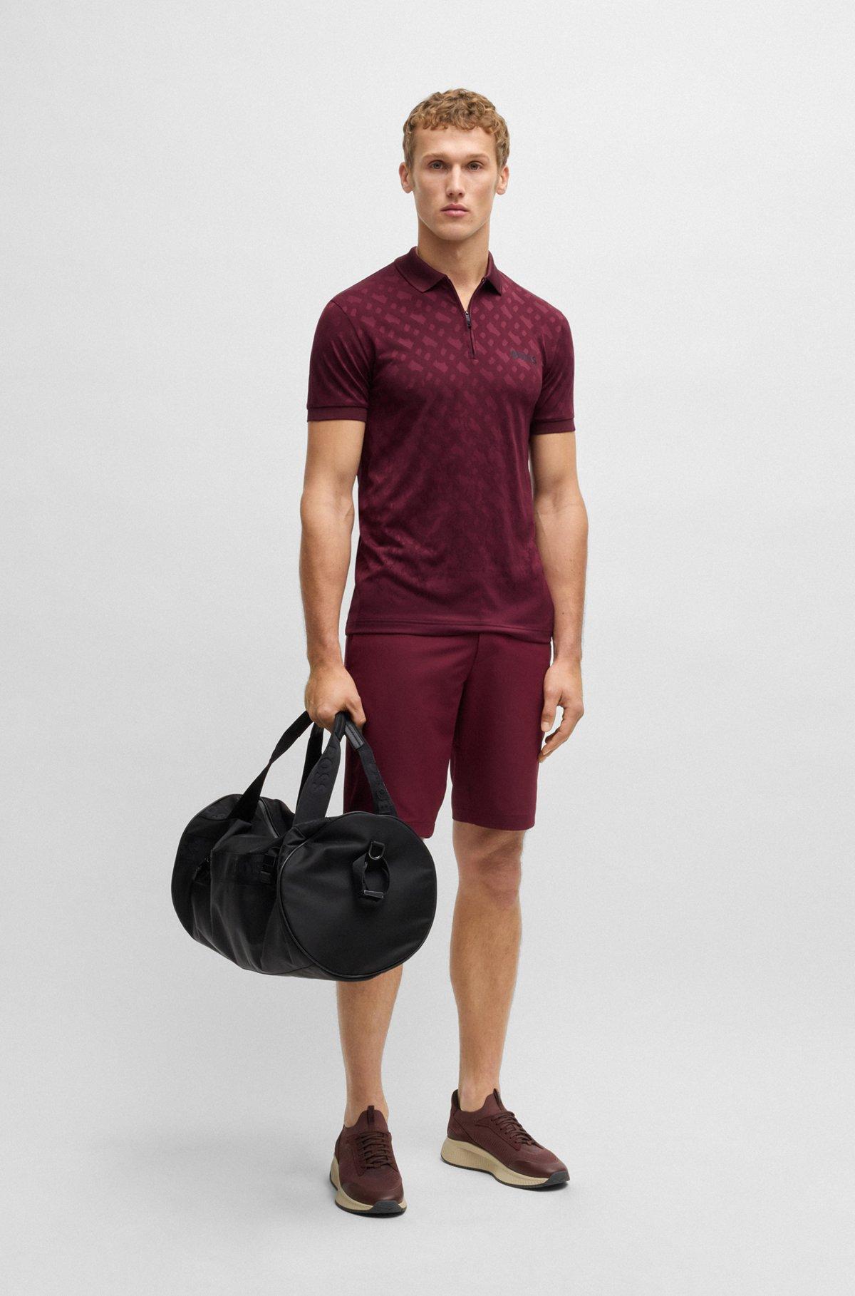Active quick-dry polo shirt with gradient monogram jacquard Product Image