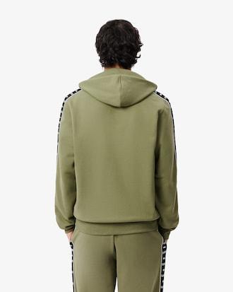 Men's Logo Stripe Zip-Up Hoodie Product Image