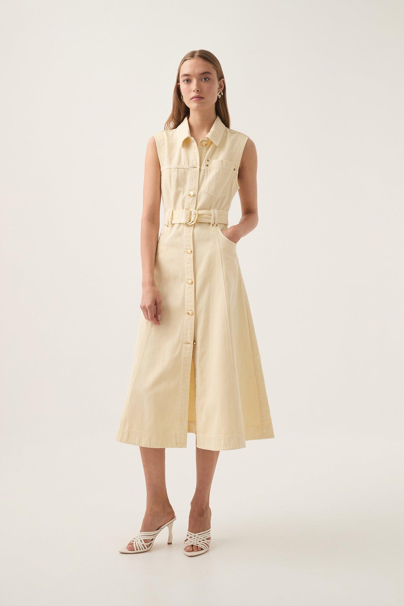 Ray Denim Midi Dress Product Image