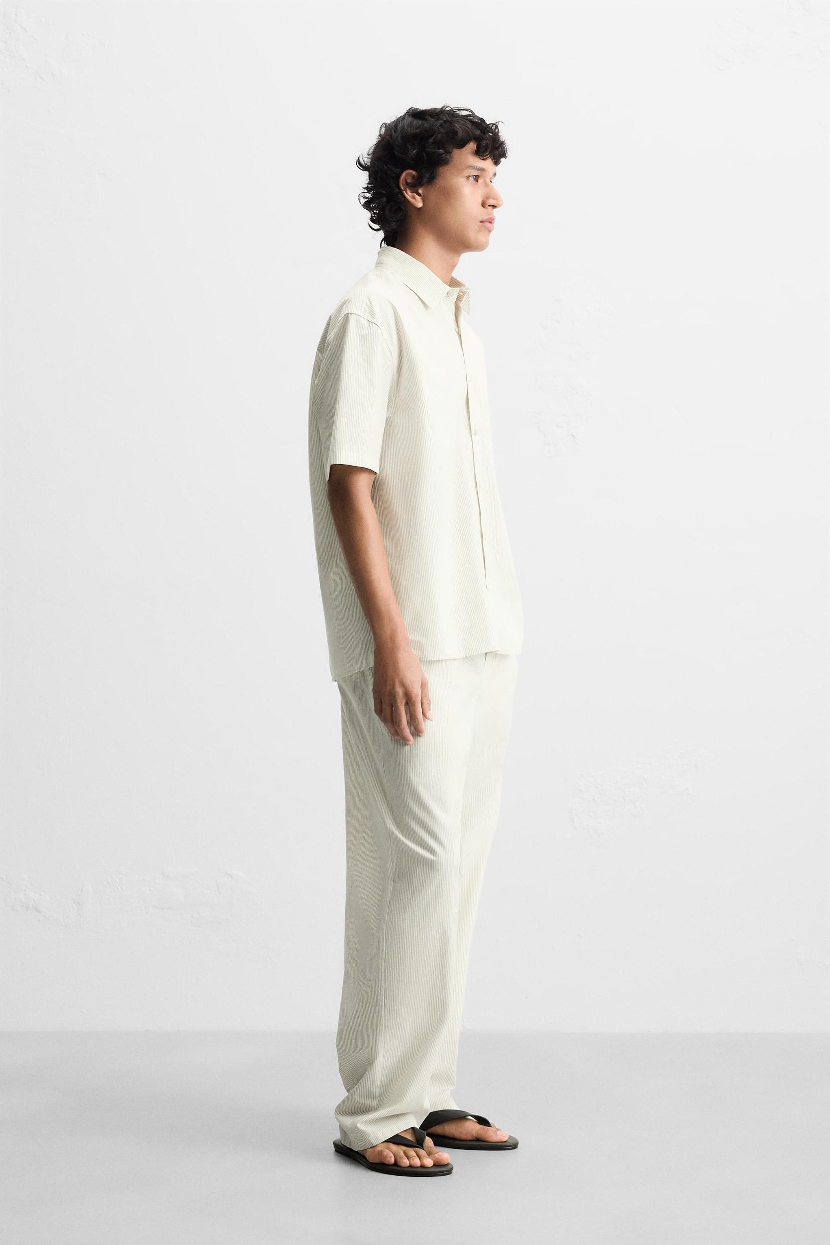 COTTON-HEMP STRIPED SHIRT Product Image
