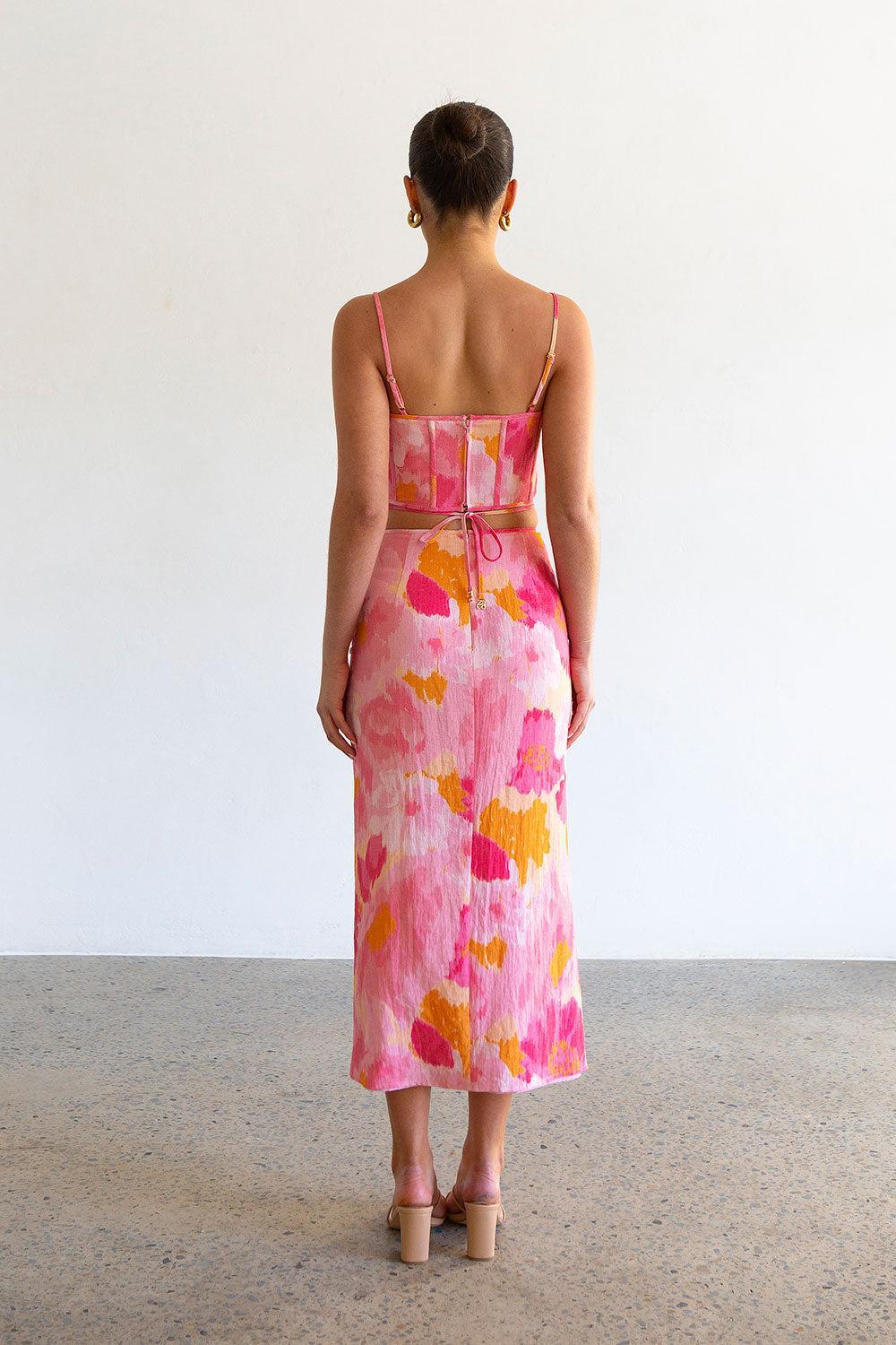 Serralina Midi Skirt - Pink Gerbera Product Image