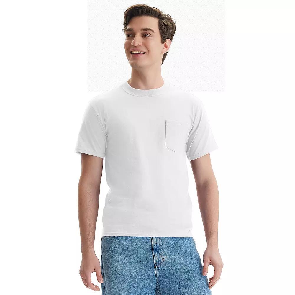 Men's Hanes® Beefy-T 2-Pack Pocket T-Shirt, Size: XL, Blue Product Image