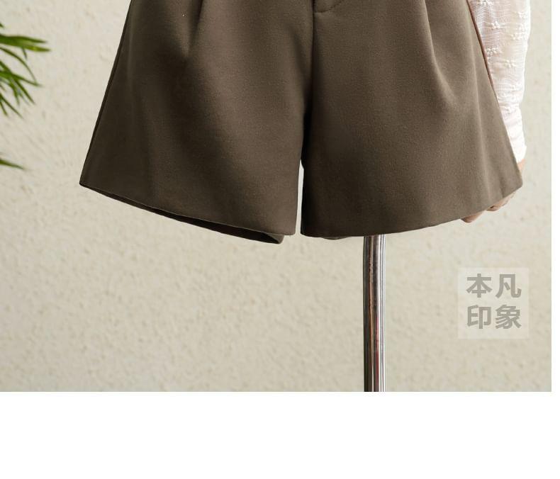 High Waist Plain Dress Shorts Product Image