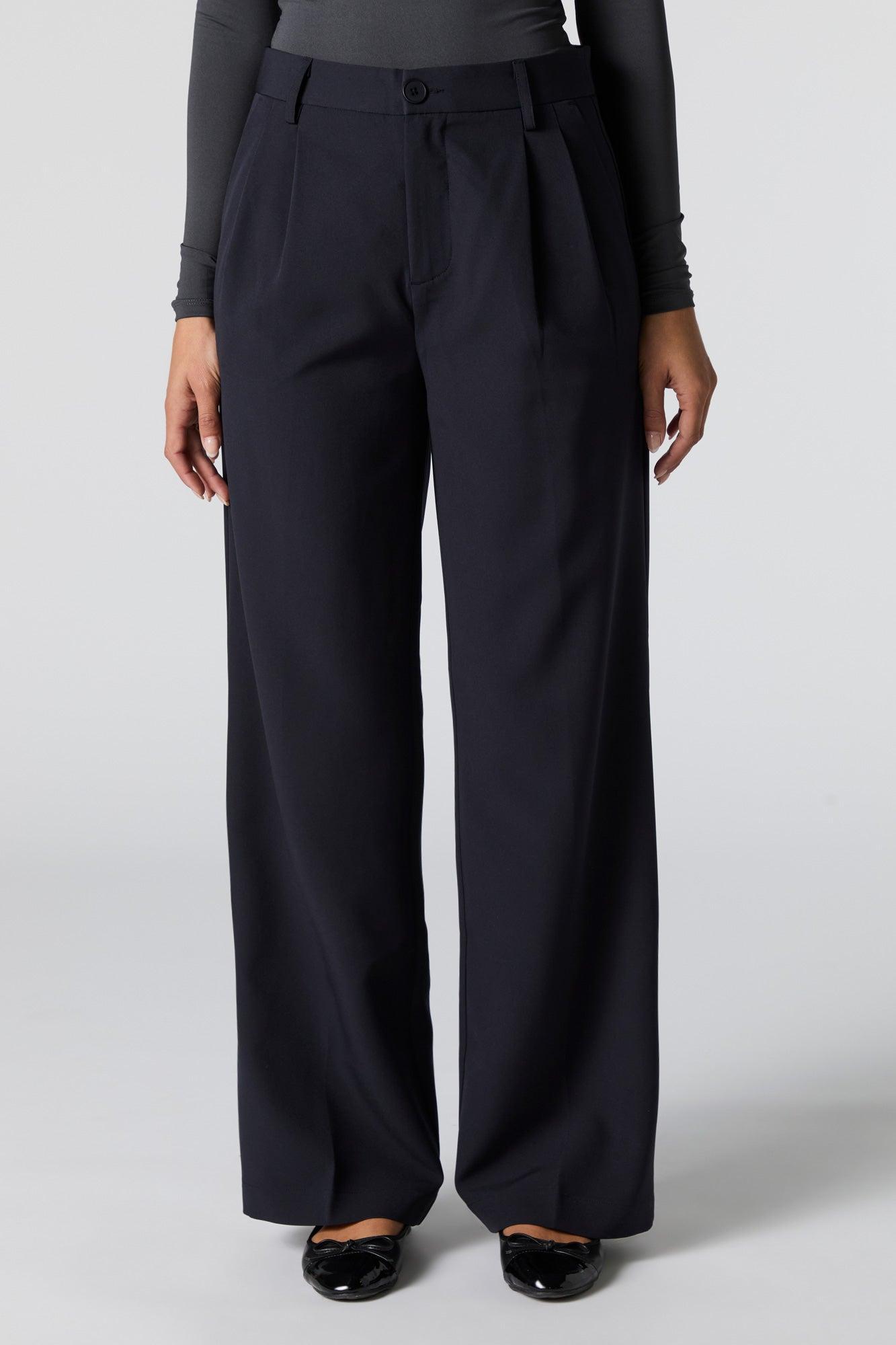 Pleated Wide Leg Dress Pant Female Product Image