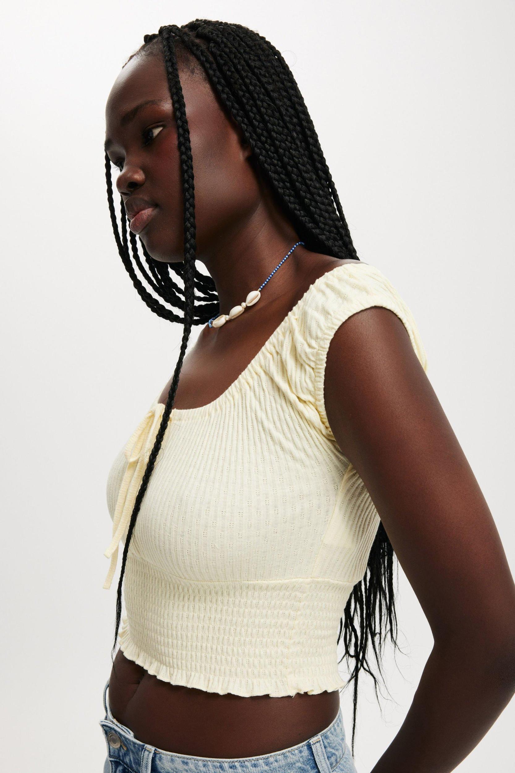Cotton On Women - Chloe Shirred Short Sleeve Top - Flossy pink Product Image