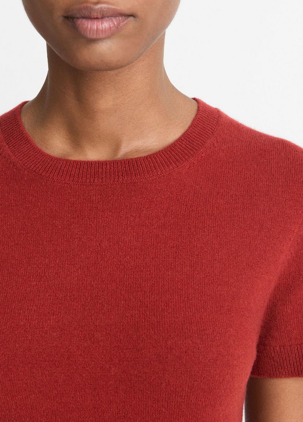 Womens Wool & Cashmere-Blend Short-Sleeve Sweater, Ruby Ink, Size XXS Vince Product Image