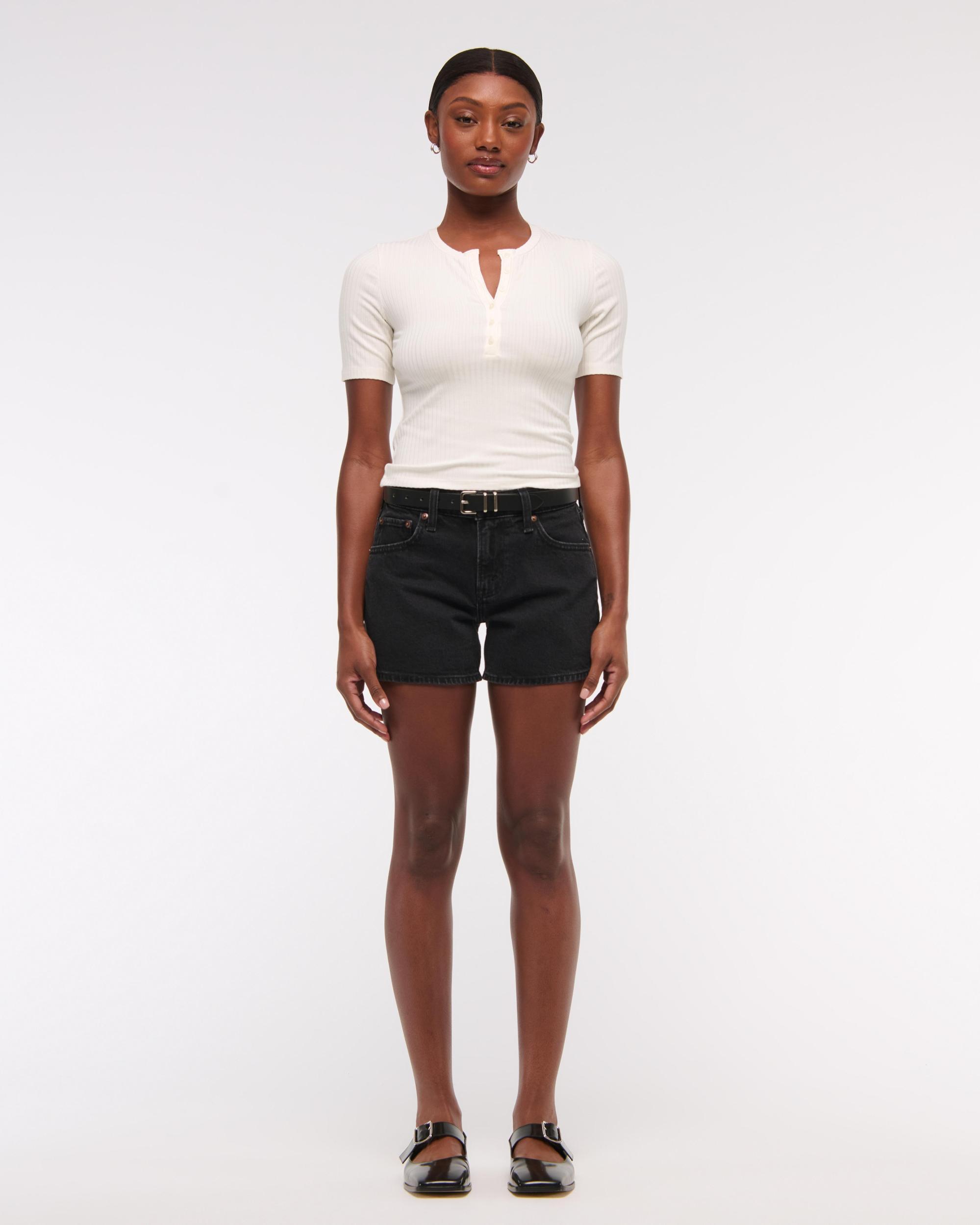 Half-Sleeve Henley Top Product Image