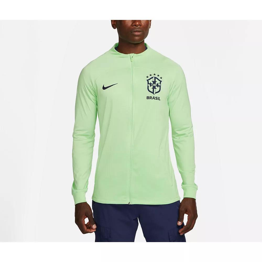 Men's Nike Brazil National Team Green Strike Raglan Full-Zip Performance Track Jacket, Size: XL, Soc Green Product Image