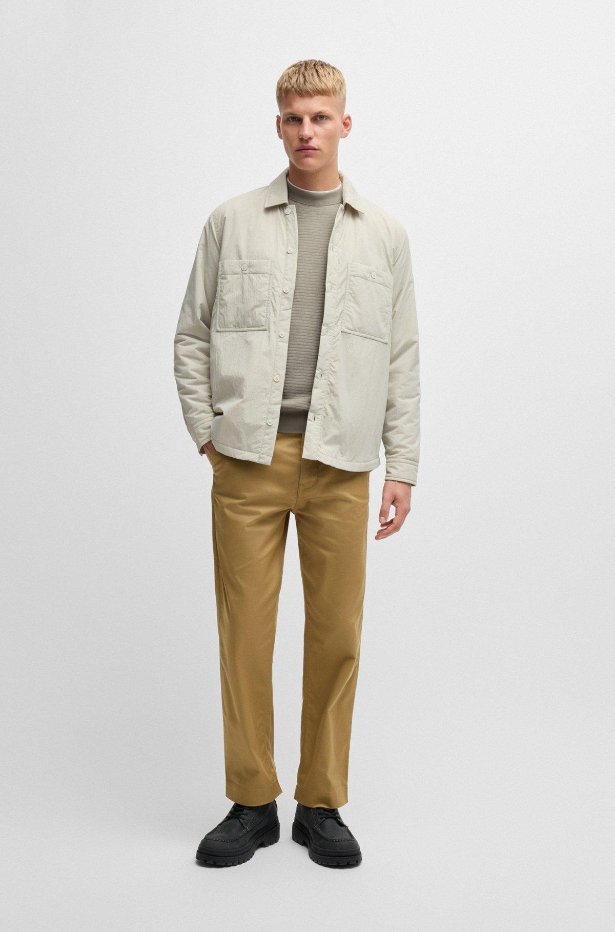 BOSS - Regular-fit sweater in cotton and cashmere - Light Beige Product Image