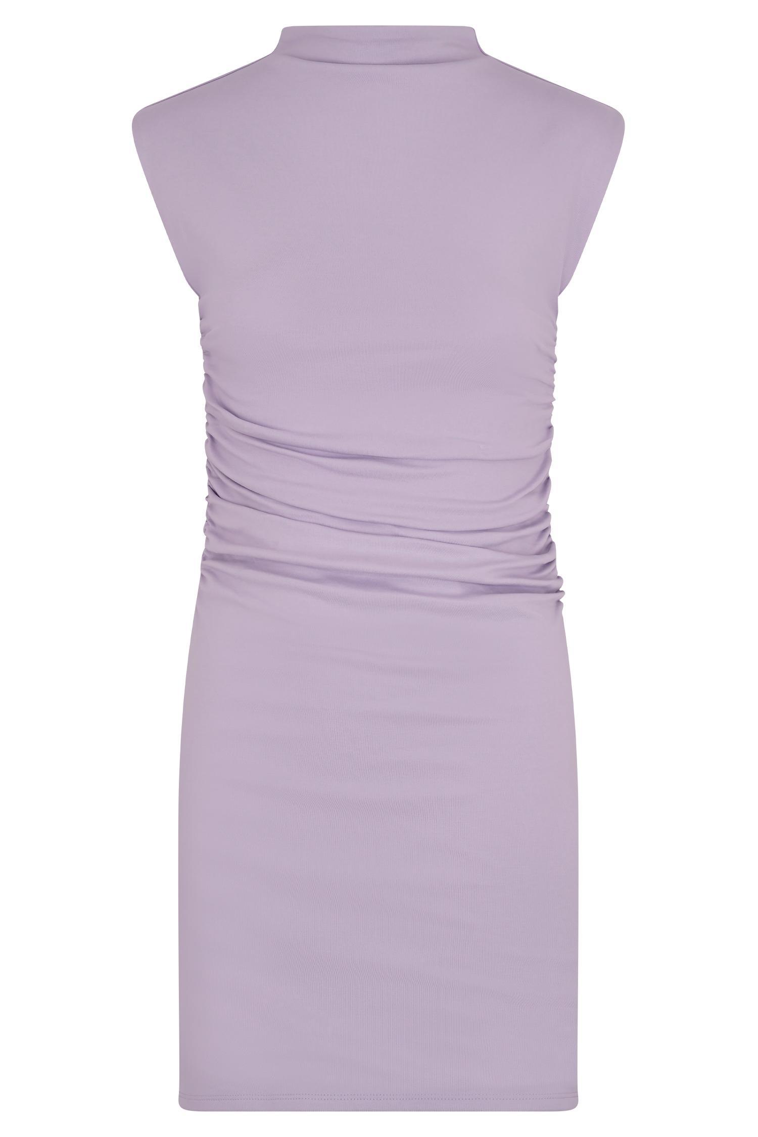 Elliot High Neck Sleeveless Mini Dress - Lilac Product Image