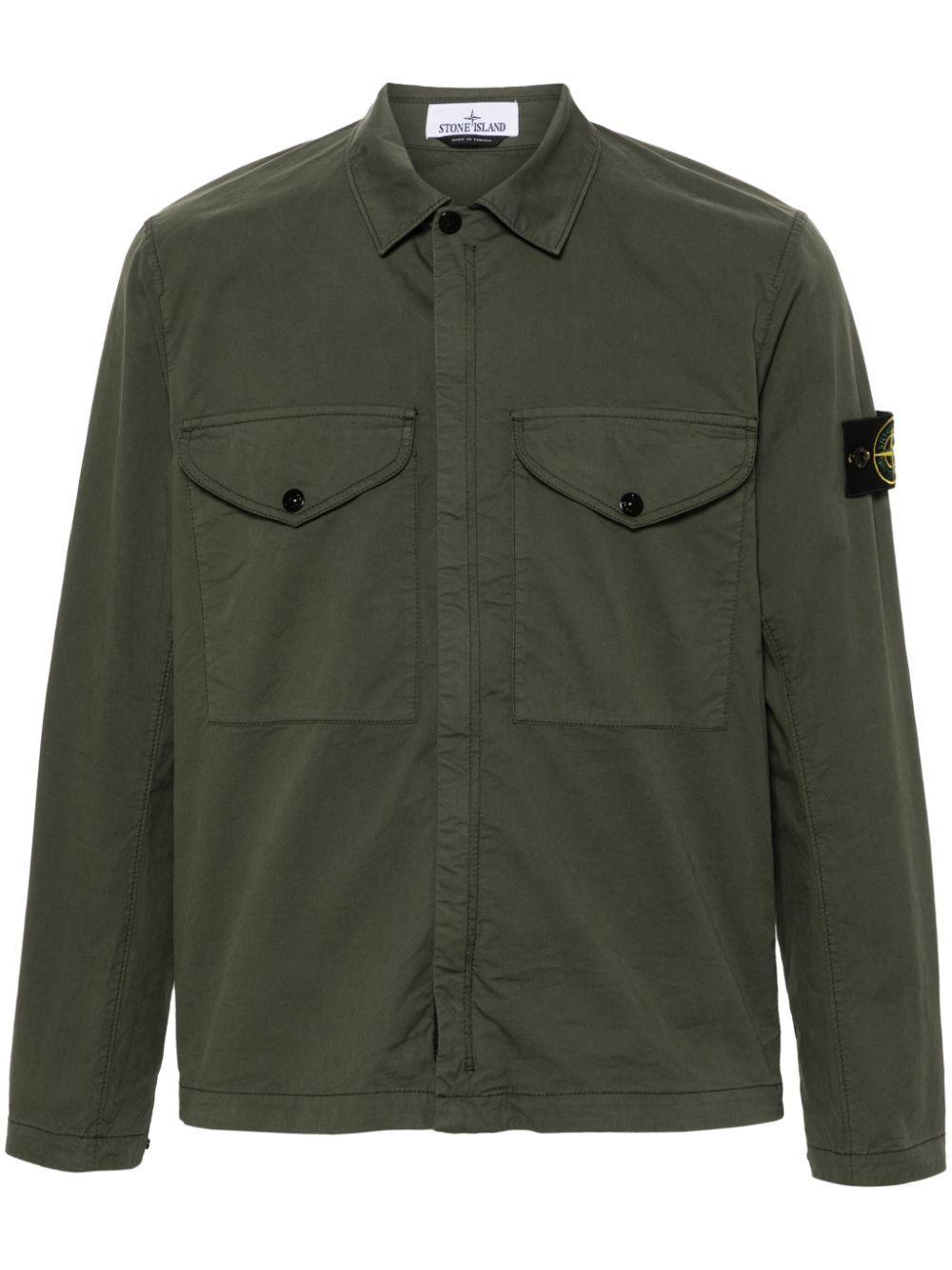 STONE ISLAND Compass-badge Shirt Jacket In Gray Product Image