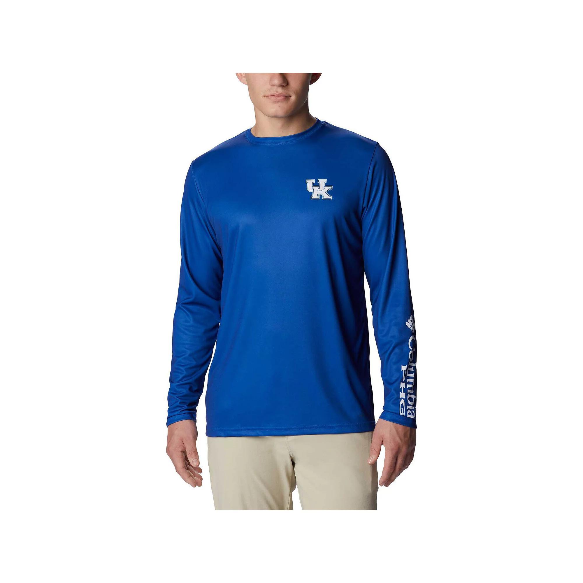 Men's Columbia Royal Kentucky Wildcats Terminal Shot Omni-Shade Omni-Wick Long Sleeve T-Shirt, Size: Large, Blue Product Image