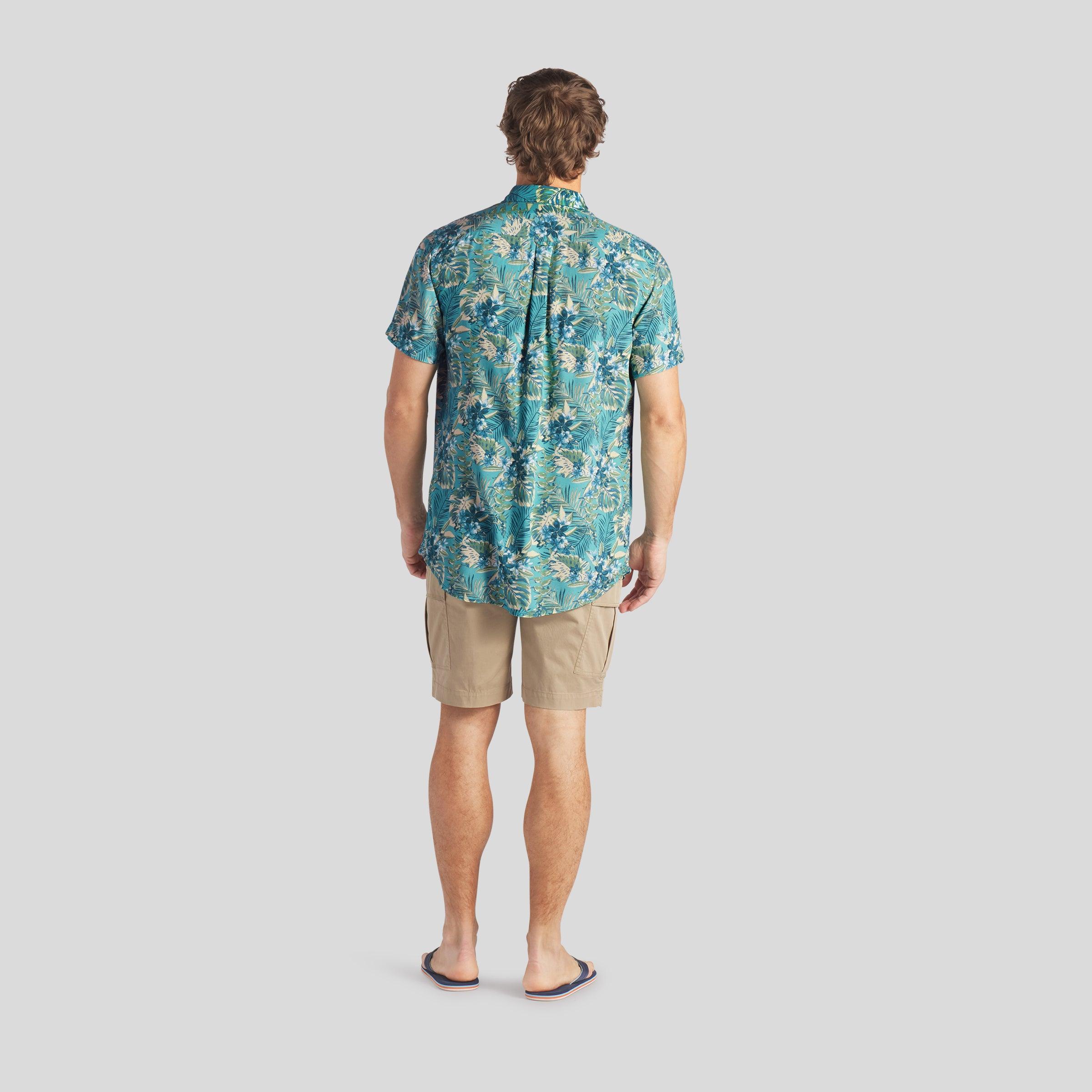 Vintage Hawaiian Shirt - Teal Yellow Product Image