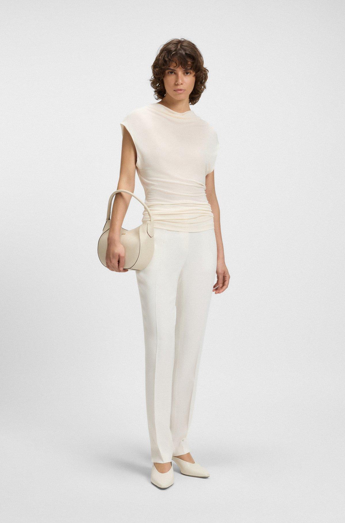 High-neck top in matte fabric Product Image