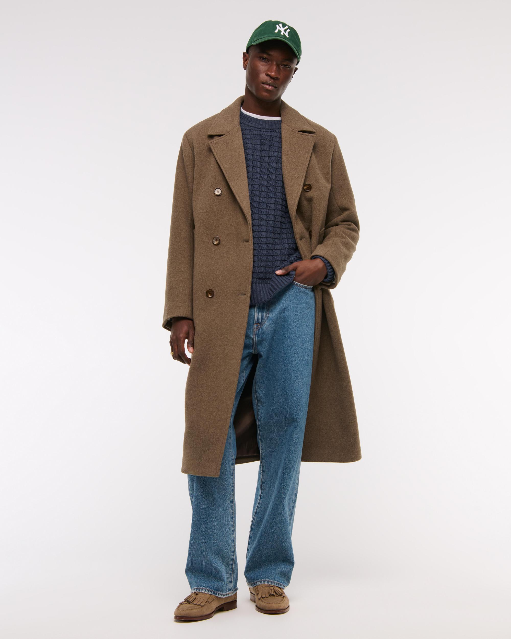 Oversized Checkered Stitch Crew Sweater Product Image