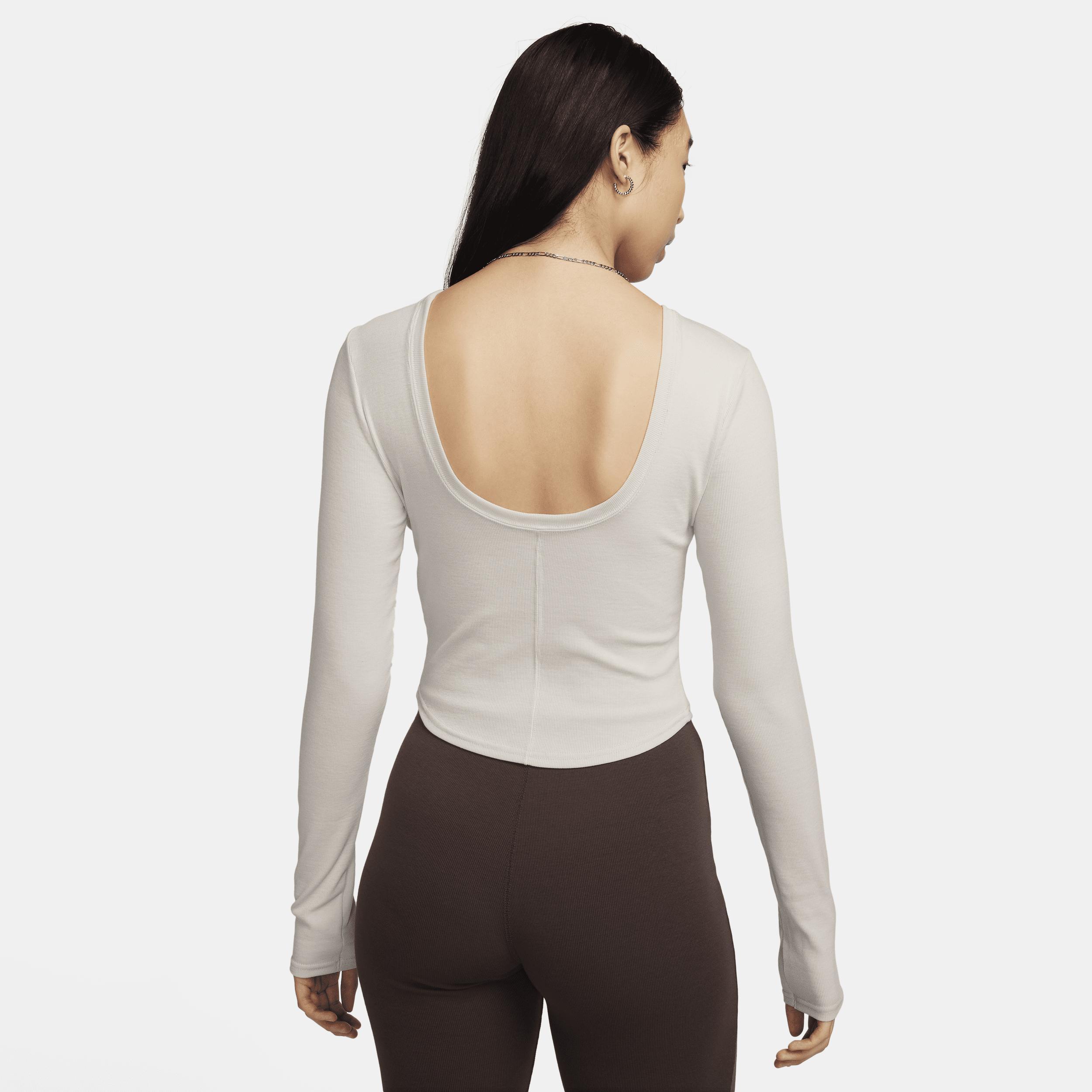 Women's Nike Sportswear Chill Knit Tight Scoop-Back Long-Sleeve Mini-Rib Top Product Image