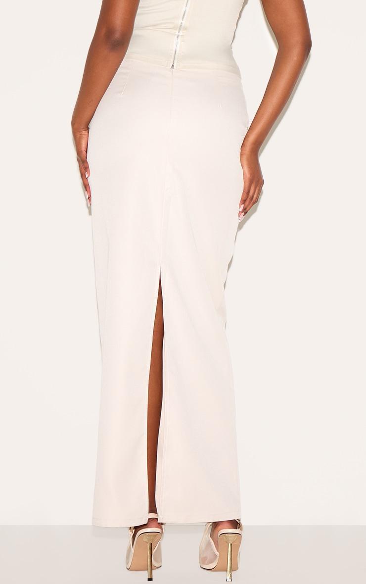 Stone Tailored Woven Straight Maxi Skirt Product Image