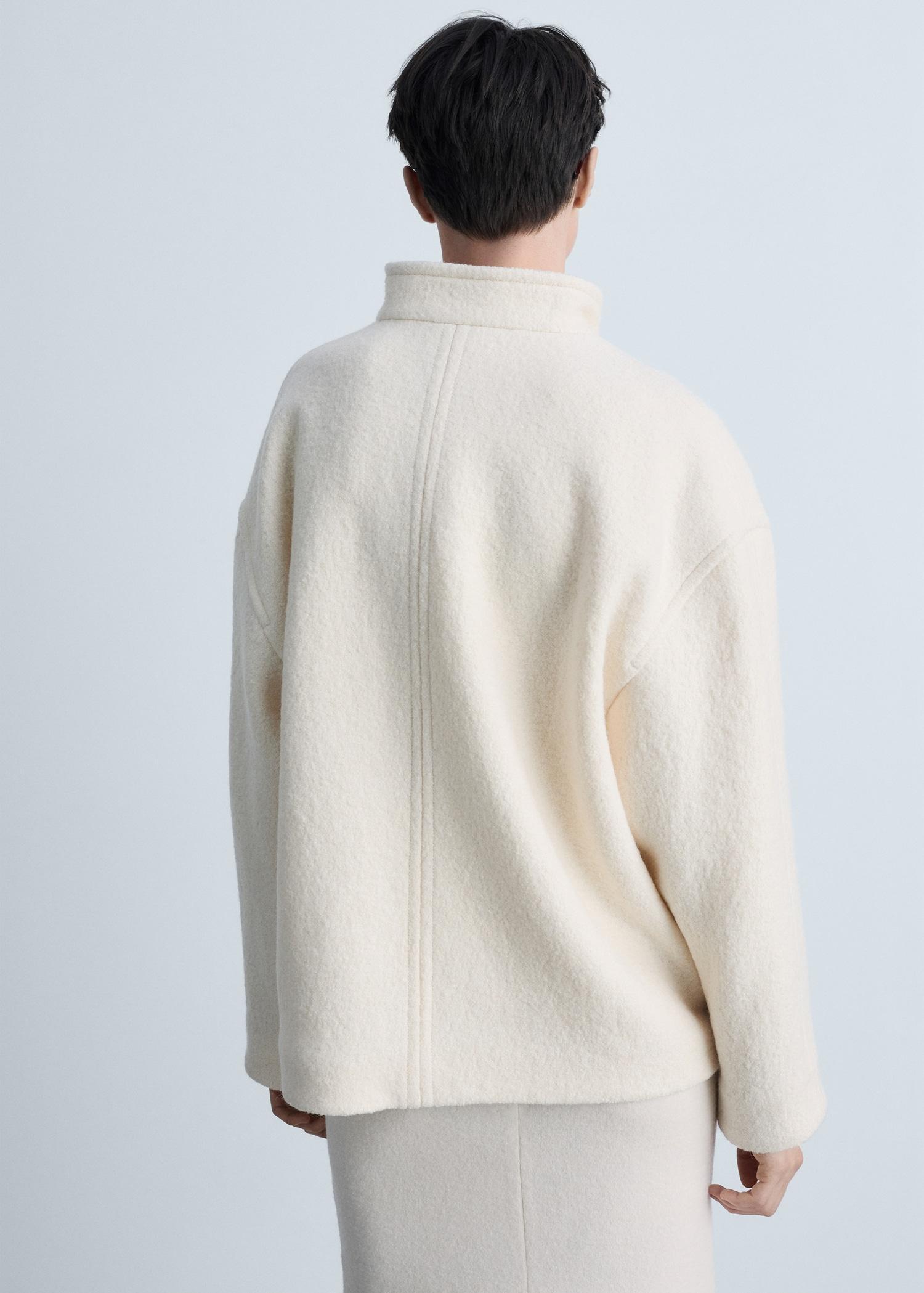 Turtleneck wool jacket - Women | MANGO USA Product Image