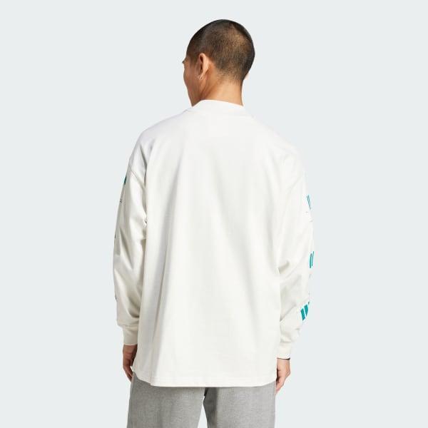 adidas Equipment Long Sleeve Graphic Tee Cloud White 2XL Mens Product Image