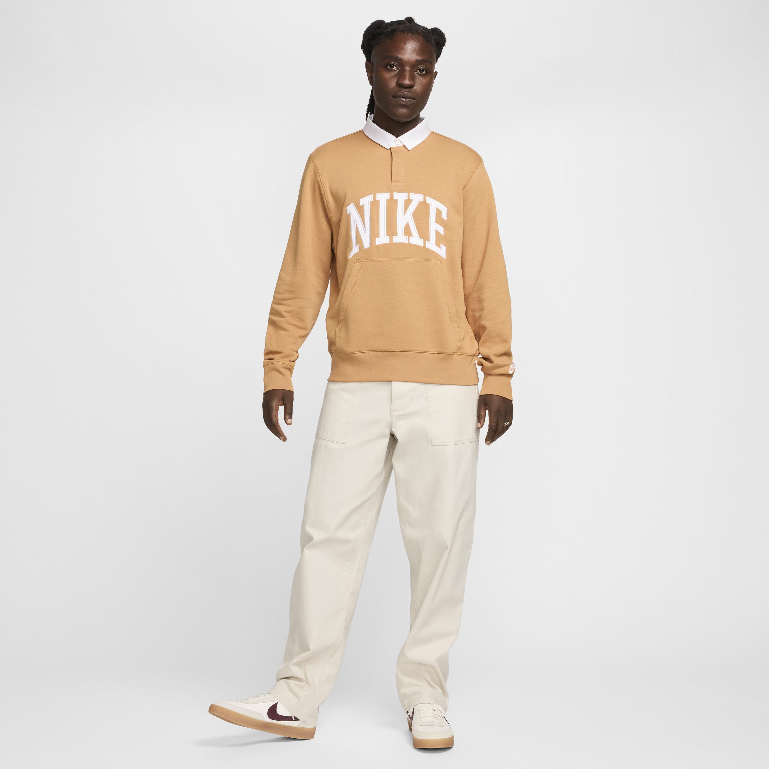 Nike Mens Nike Club French Terry LS Polo - Mens Product Image