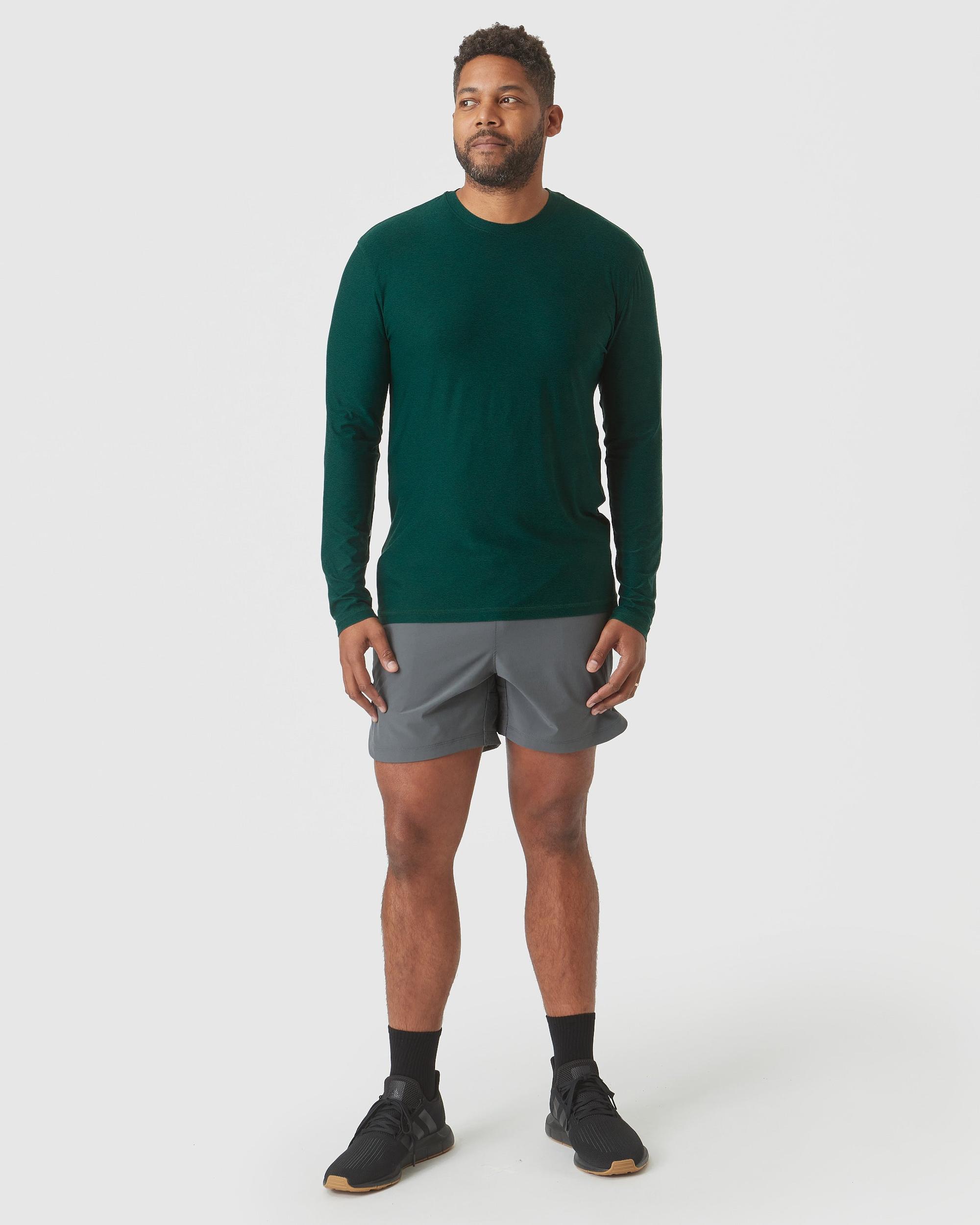 Evergreen Heather Active Long Sleeve Crew T-Shirt Product Image