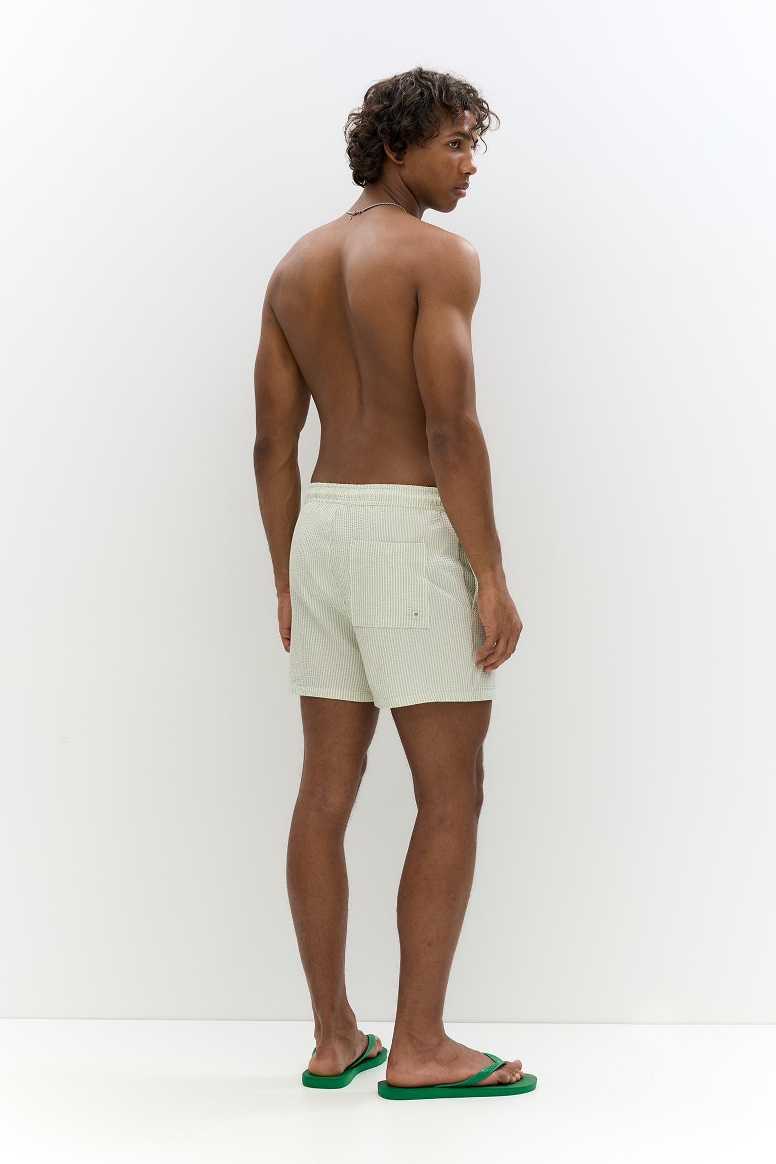 Striped seersucker swimming trunks Product Image