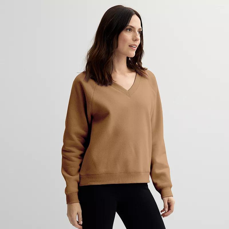 Women's Sonoma Goods For Life® V-Neck Sweatshirt, Size: XXL, Delightful Purple Product Image