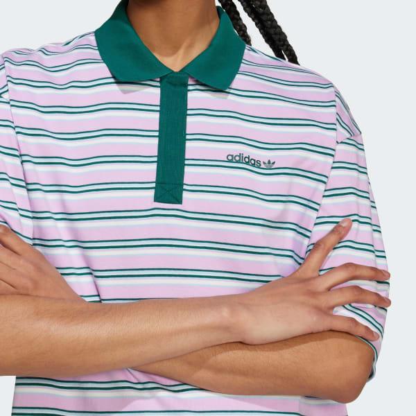 '80s Oversized Stripe Polo Shirt Product Image