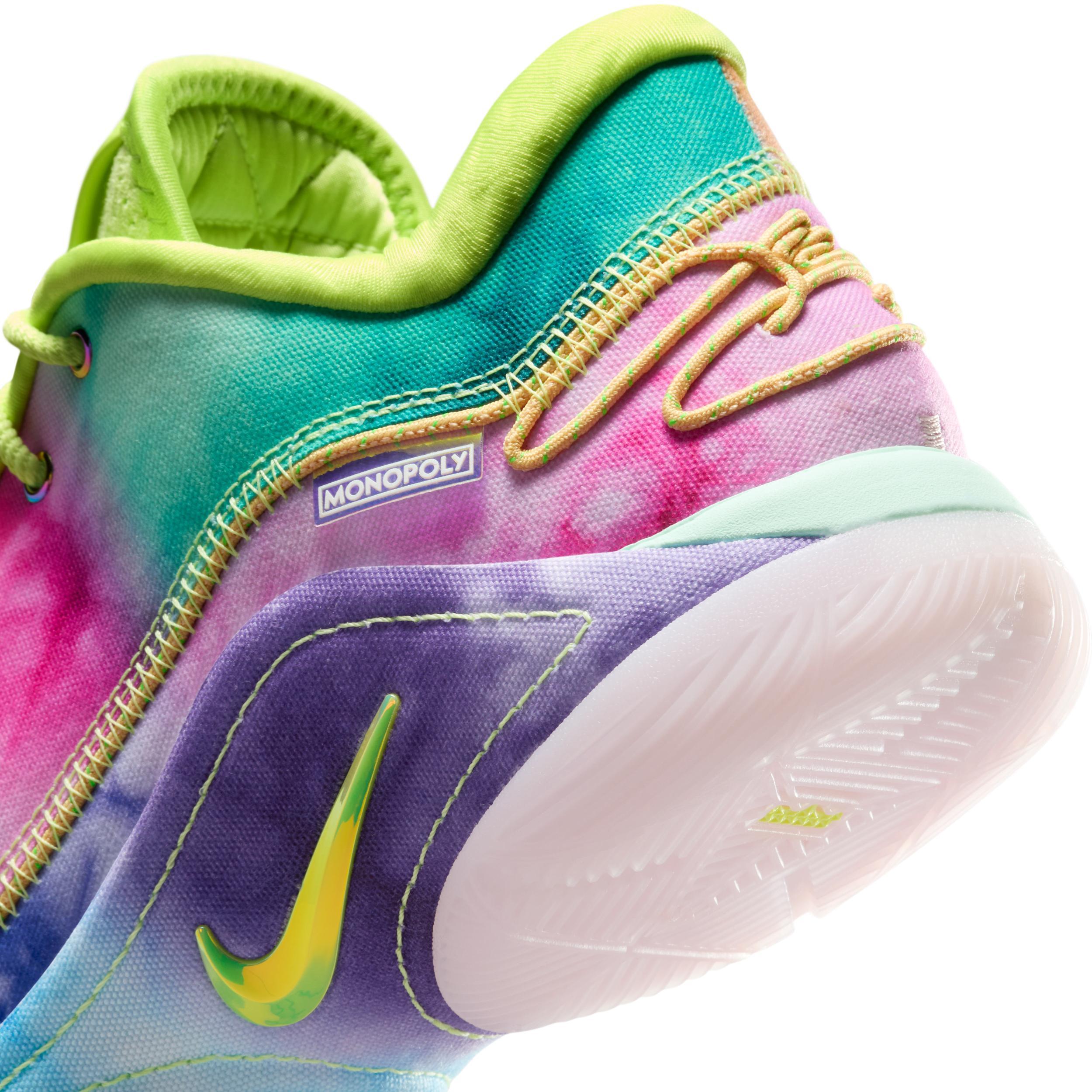 Nike Mens x Monopoly LeBron 22 Basketball Shoes in Mint Foam/Light Lemon Twist/Aquarius Blue Product Image