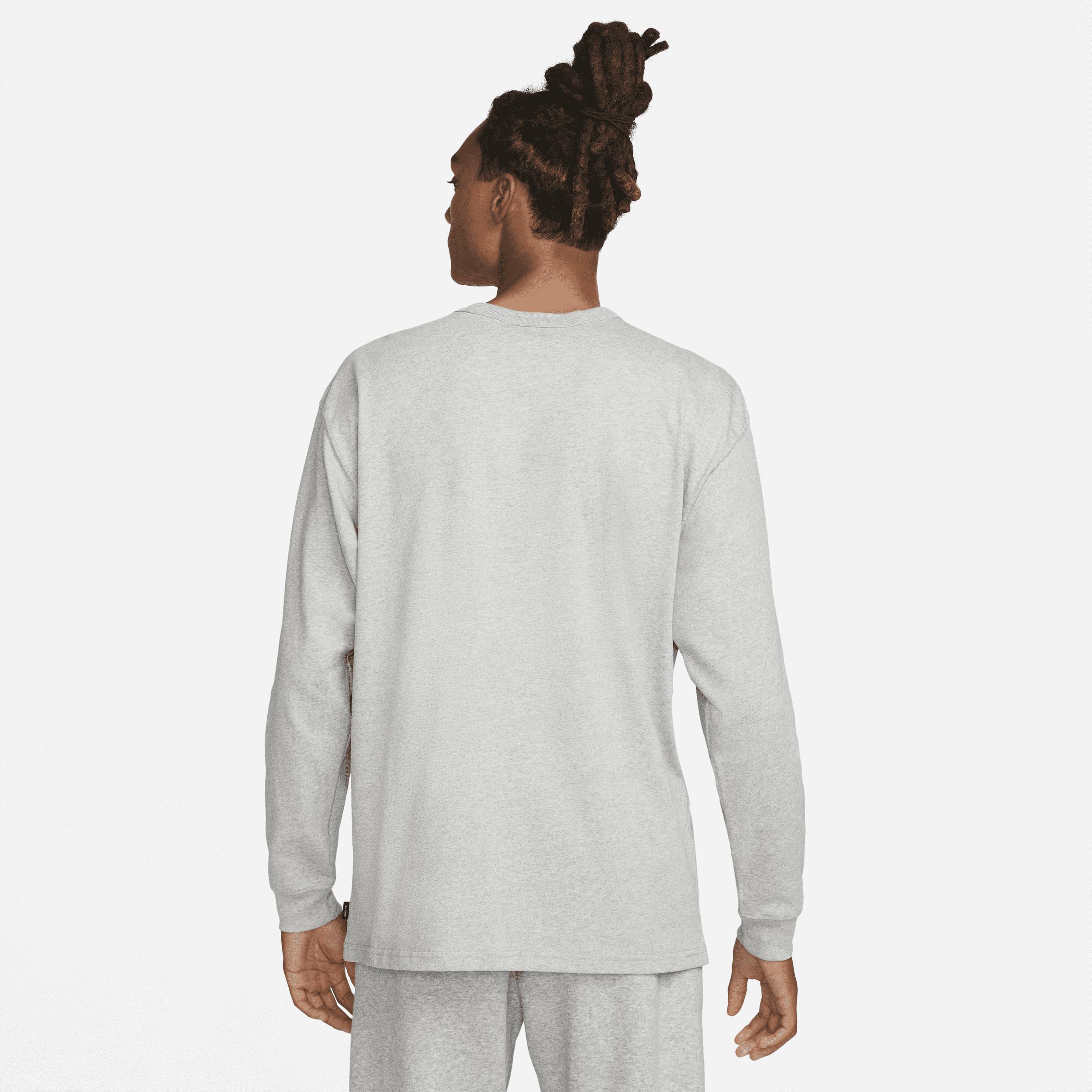 Nike Men's Sportswear Premium Essentials Long-Sleeve T-Shirt in Grey/Dark Grey Heather Size Large 100% Cotton Product Image