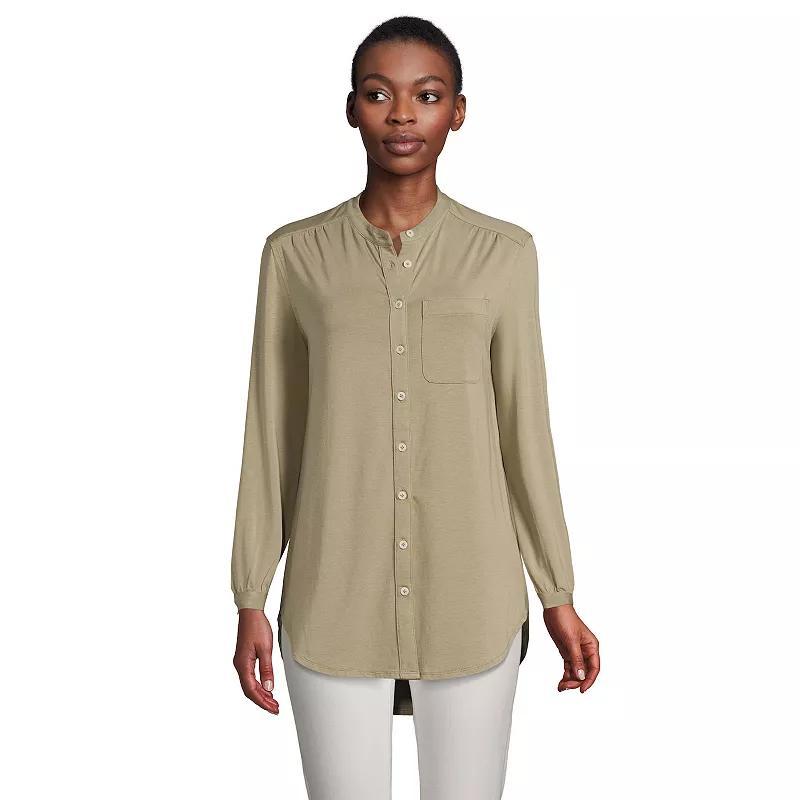 Women's Lands' End Long Sleeve A-Line Tunic, Size: XS, White Product Image