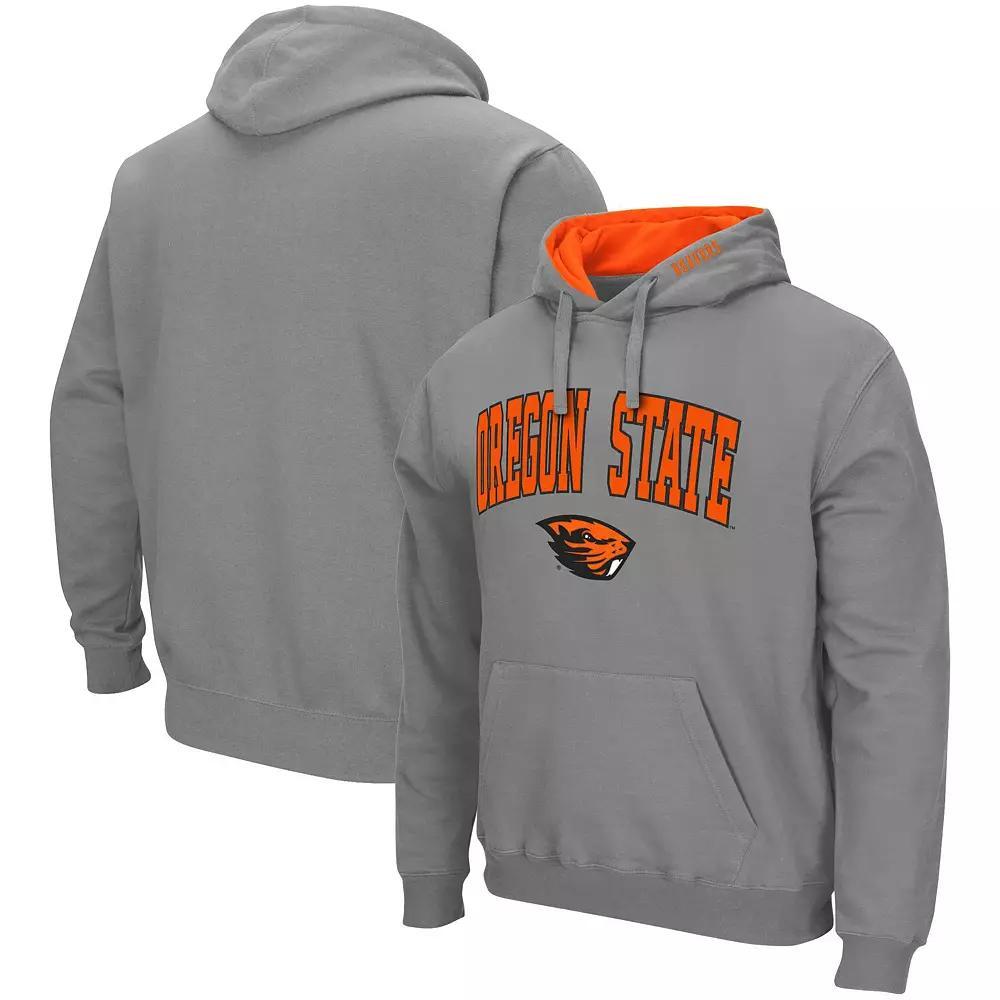 Men's Colosseum Heathered Gray Oregon State Beavers Arch & Logo 3.0 Pullover Hoodie, Size: Medium, Grey Product Image