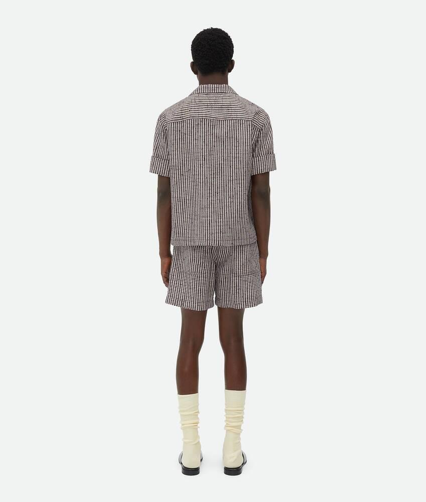 Men's Knotted Viscose Check Shorts in Talc/brown/black Product Image