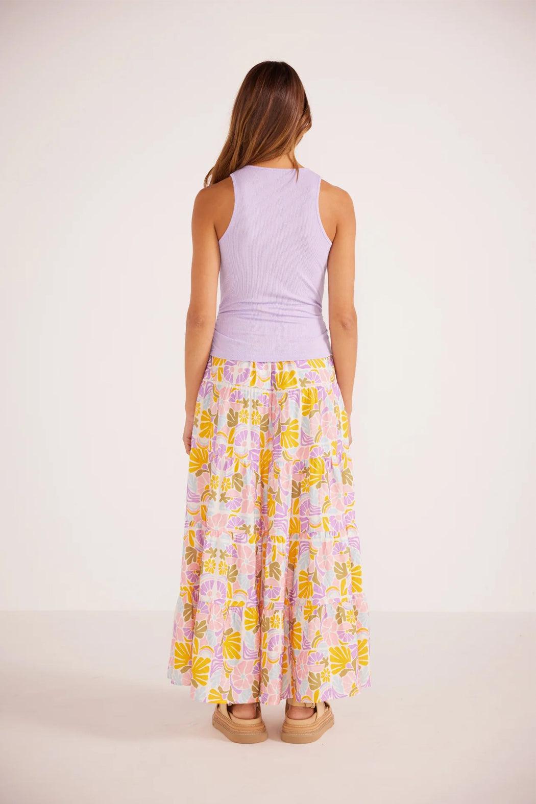 Soleil Tiered Midi Skirt Product Image