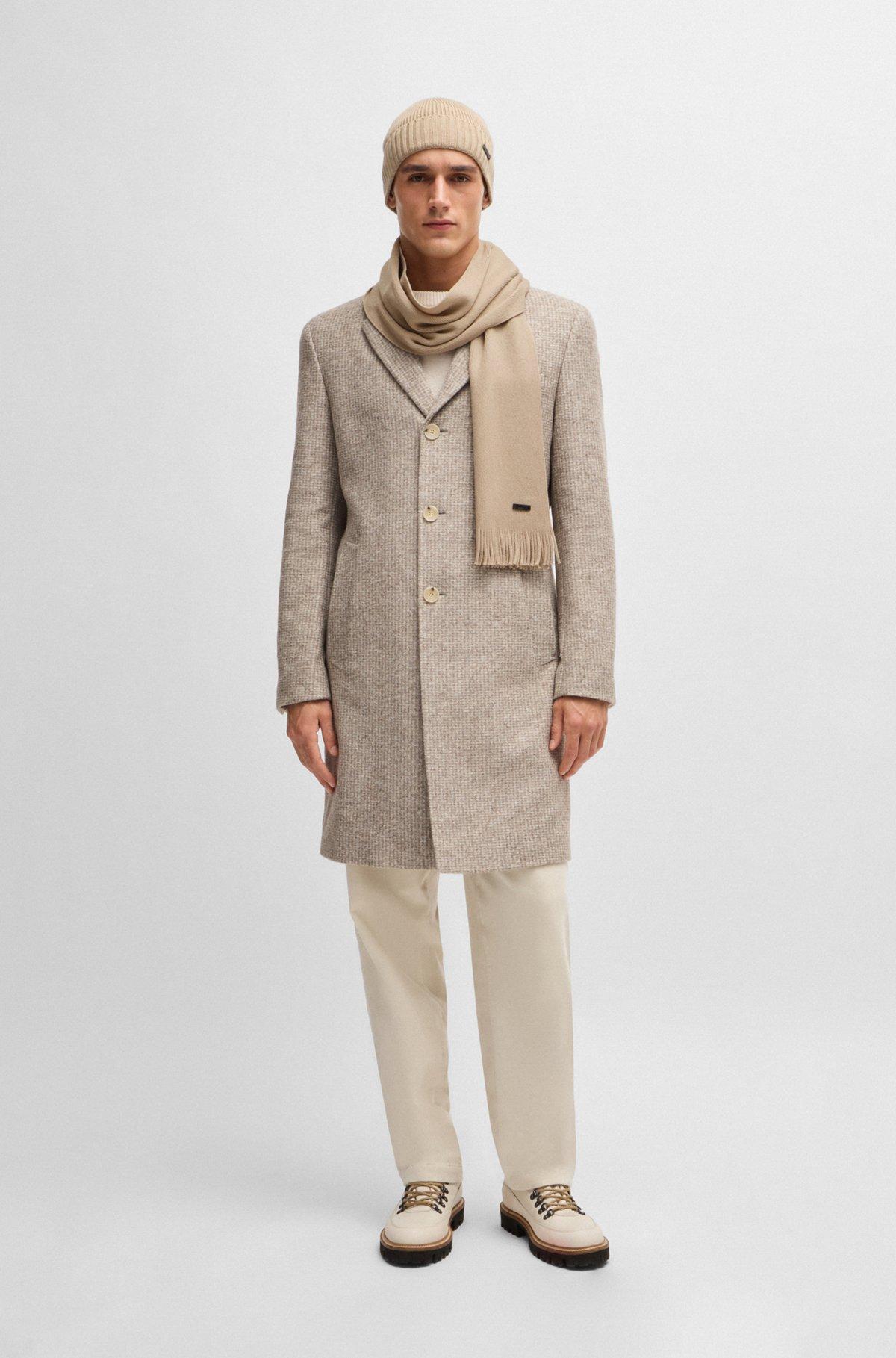 Raschel-knit scarf in merino wool Product Image