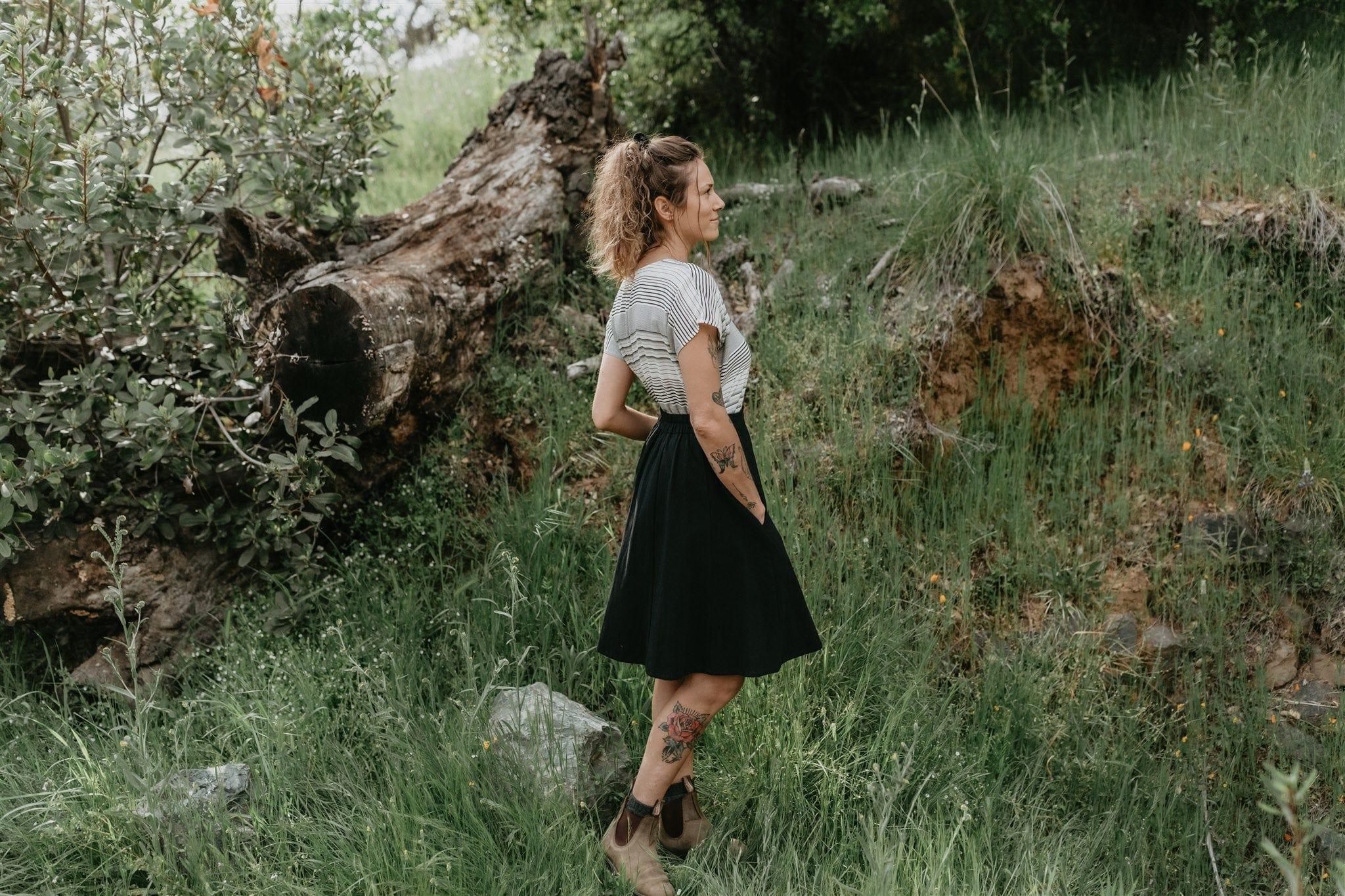 Bae Skirt in Black Linen Product Image