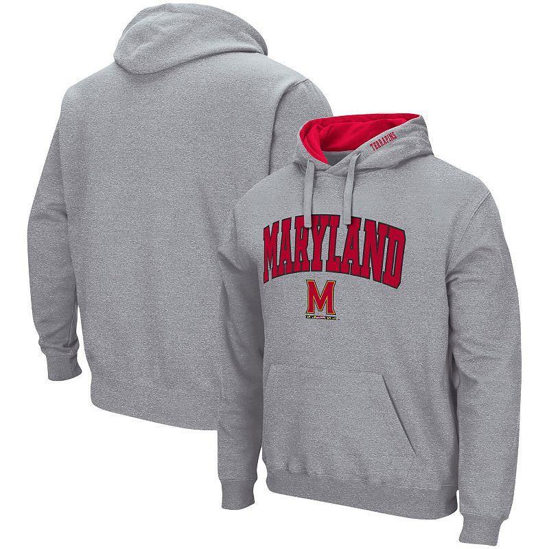 Men's Colosseum Heather Gray Arizona Wildcats Arch & Logo 3.0 Pullover Hoodie, Size: 2XL, Grey Product Image