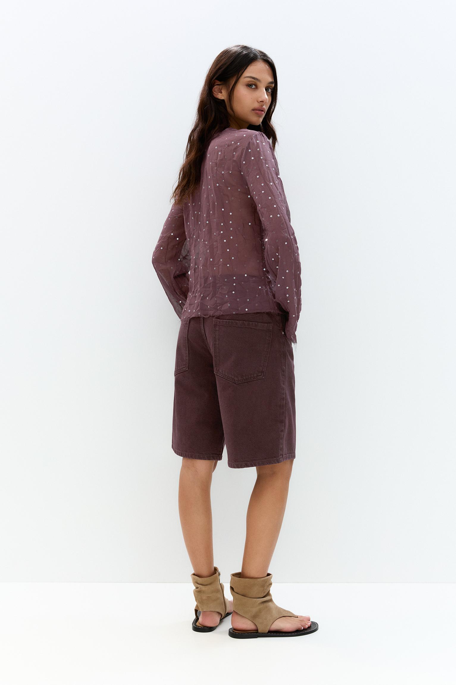 Sequined tulle blouse Product Image