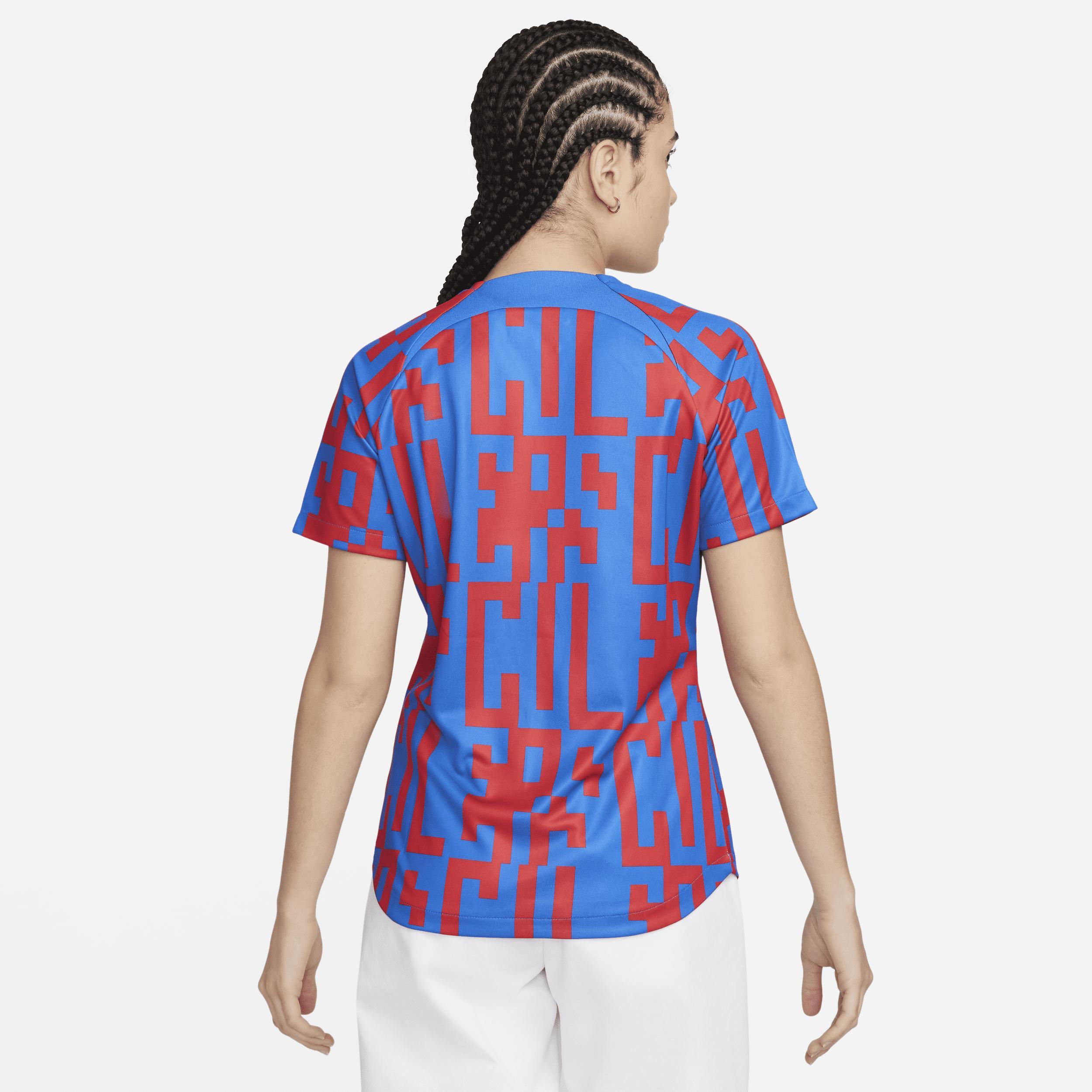 Women's Nike Blue Barcelona 2022/23 Pre-Match Home Performance Top, Size: XL, Bar Blue Product Image