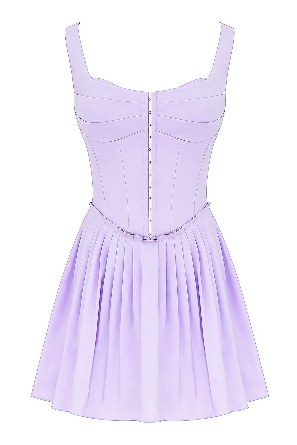 Cupid  orchid pleated cotton mini dress Product Image