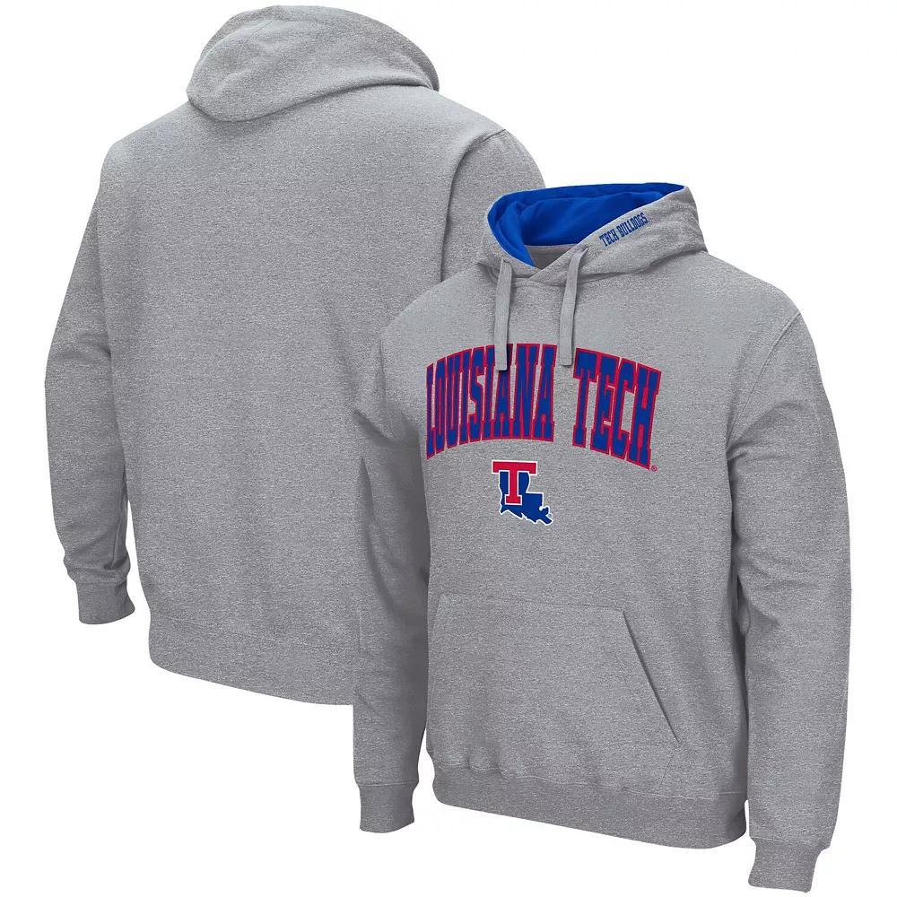 Men's Colosseum Heathered Gray Illinois State Redbirds Arch & Logo 3.0 Pullover Hoodie, Size: Medium, Ils Grey Product Image