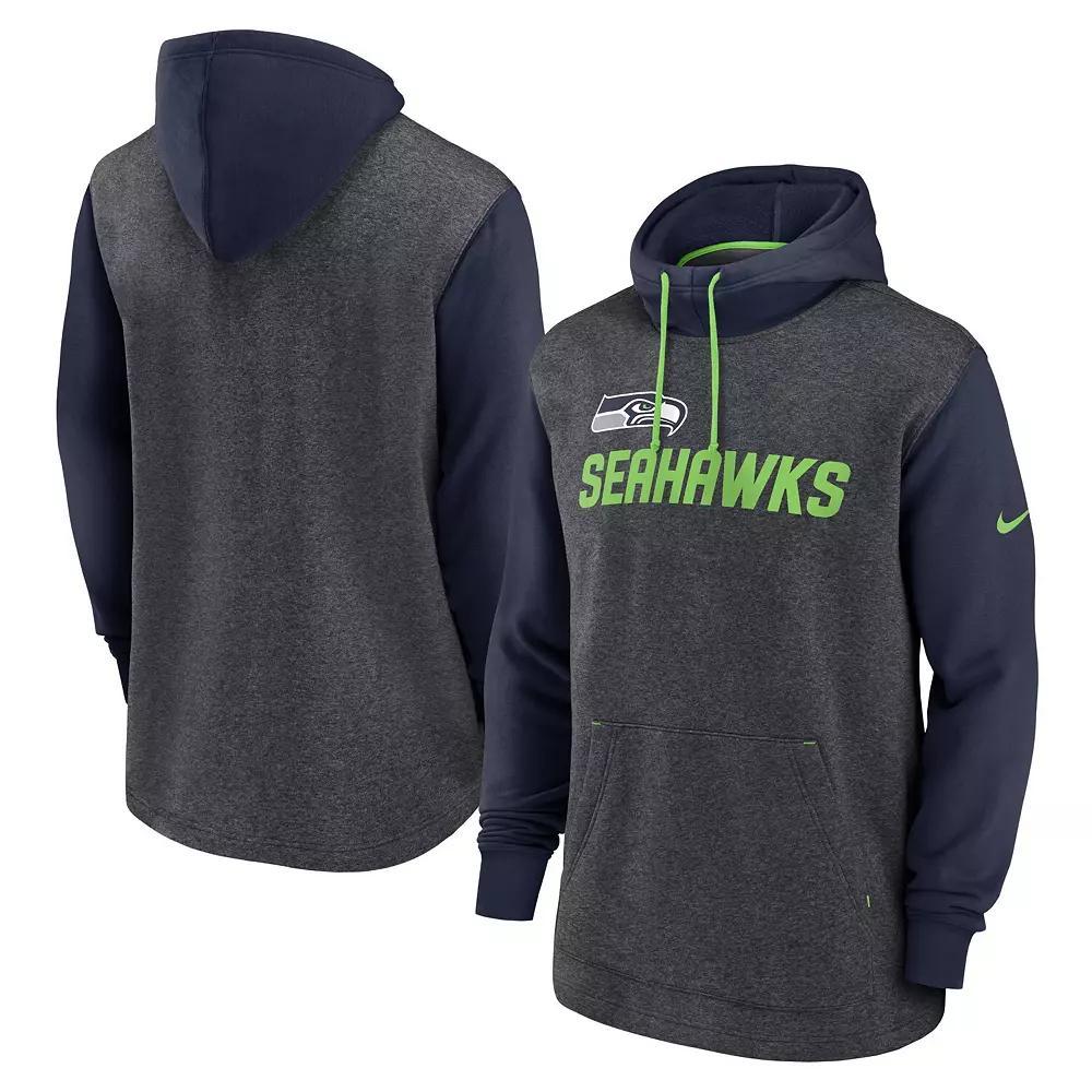 Men's Nike Heathered Charcoal/Navy Tennessee Titans Surrey Legacy Pullover Hoodie, Size: Small Product Image