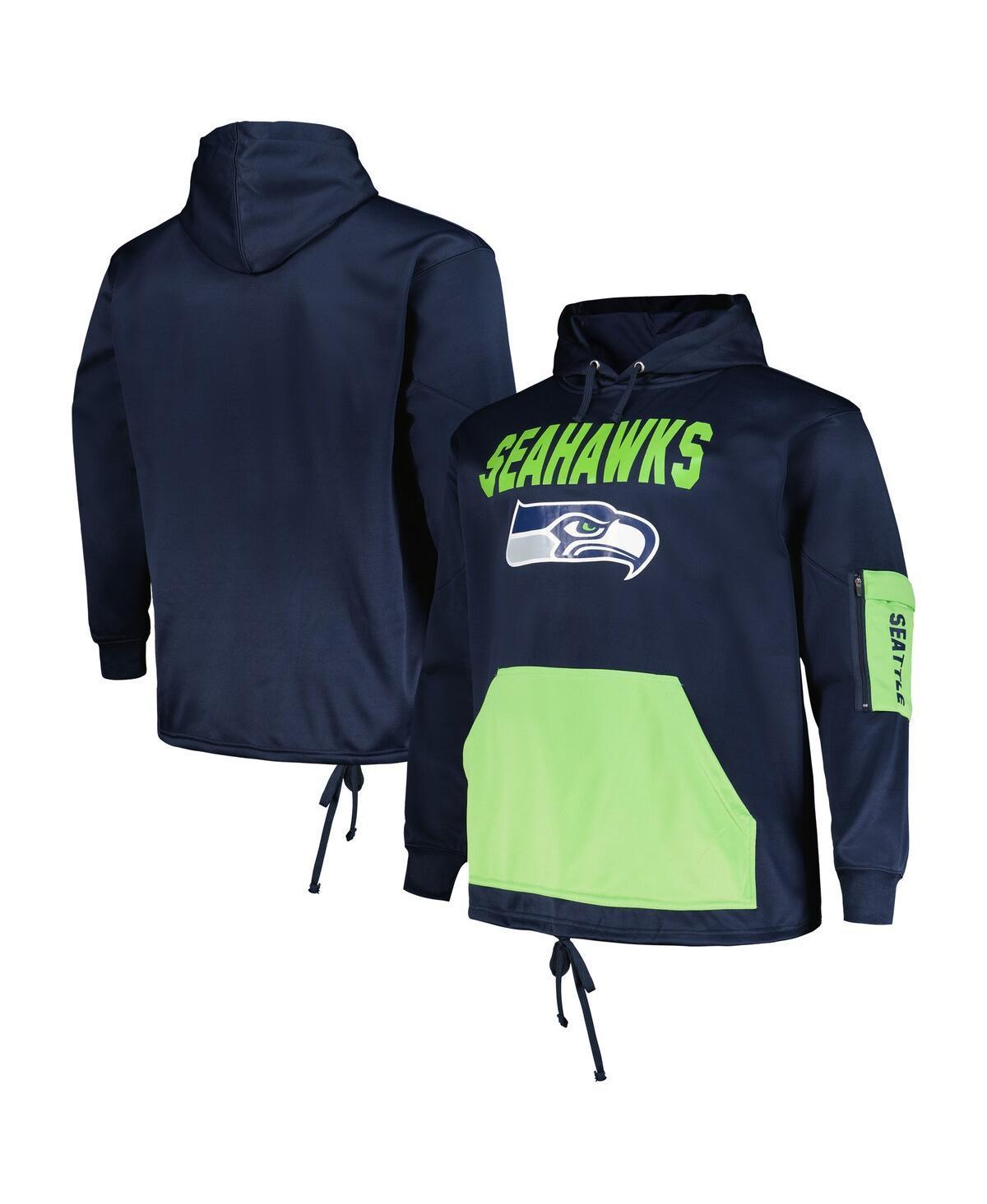 Men's Fanatics Branded College Navy Seattle Seahawks Big & Tall Pullover Hoodie, Size: 3XLT, Blue Product Image