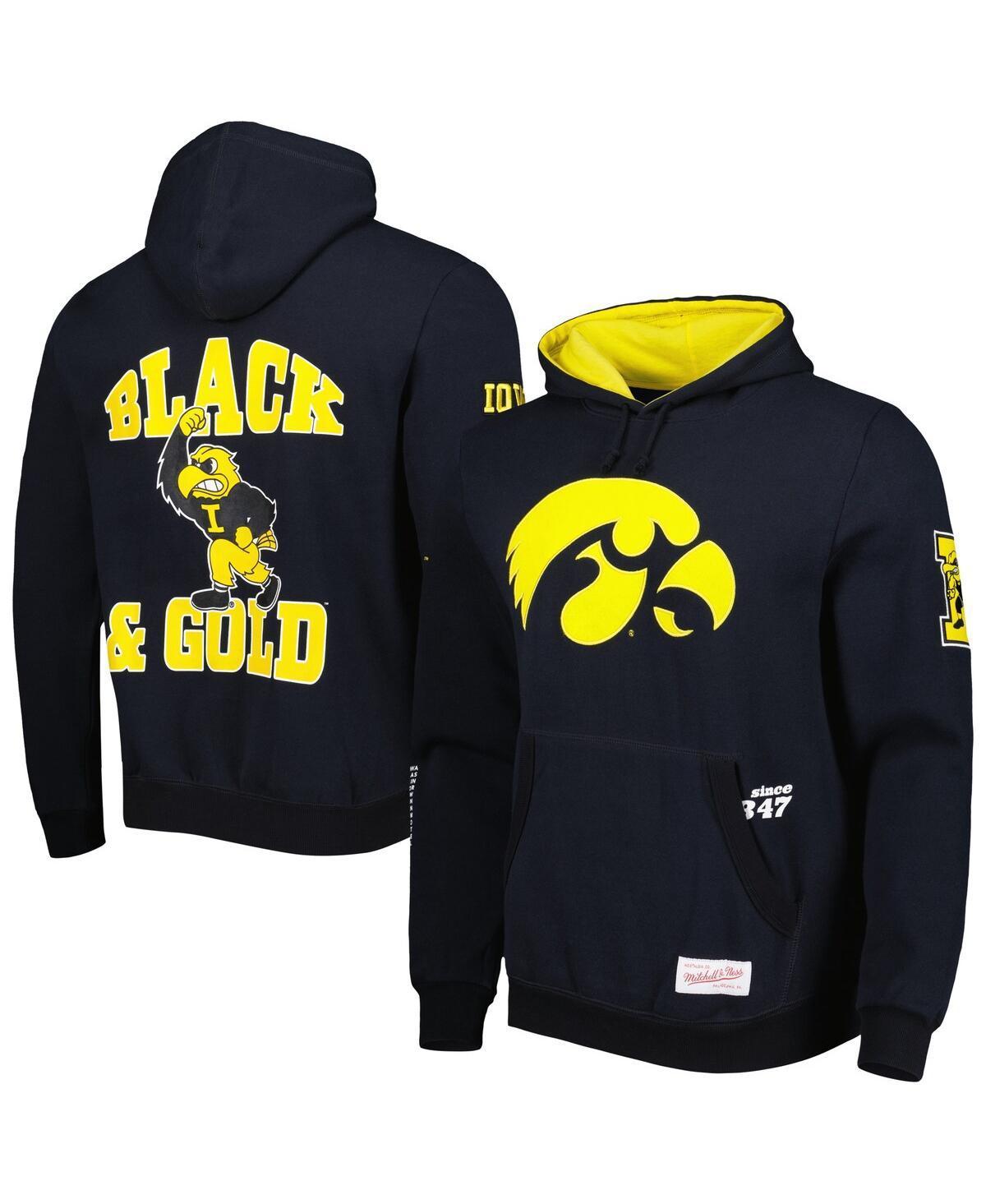 Men's Mitchell & Ness Black Iowa Hawkeyes Team Origins Pullover Hoodie, Size: Medium Product Image
