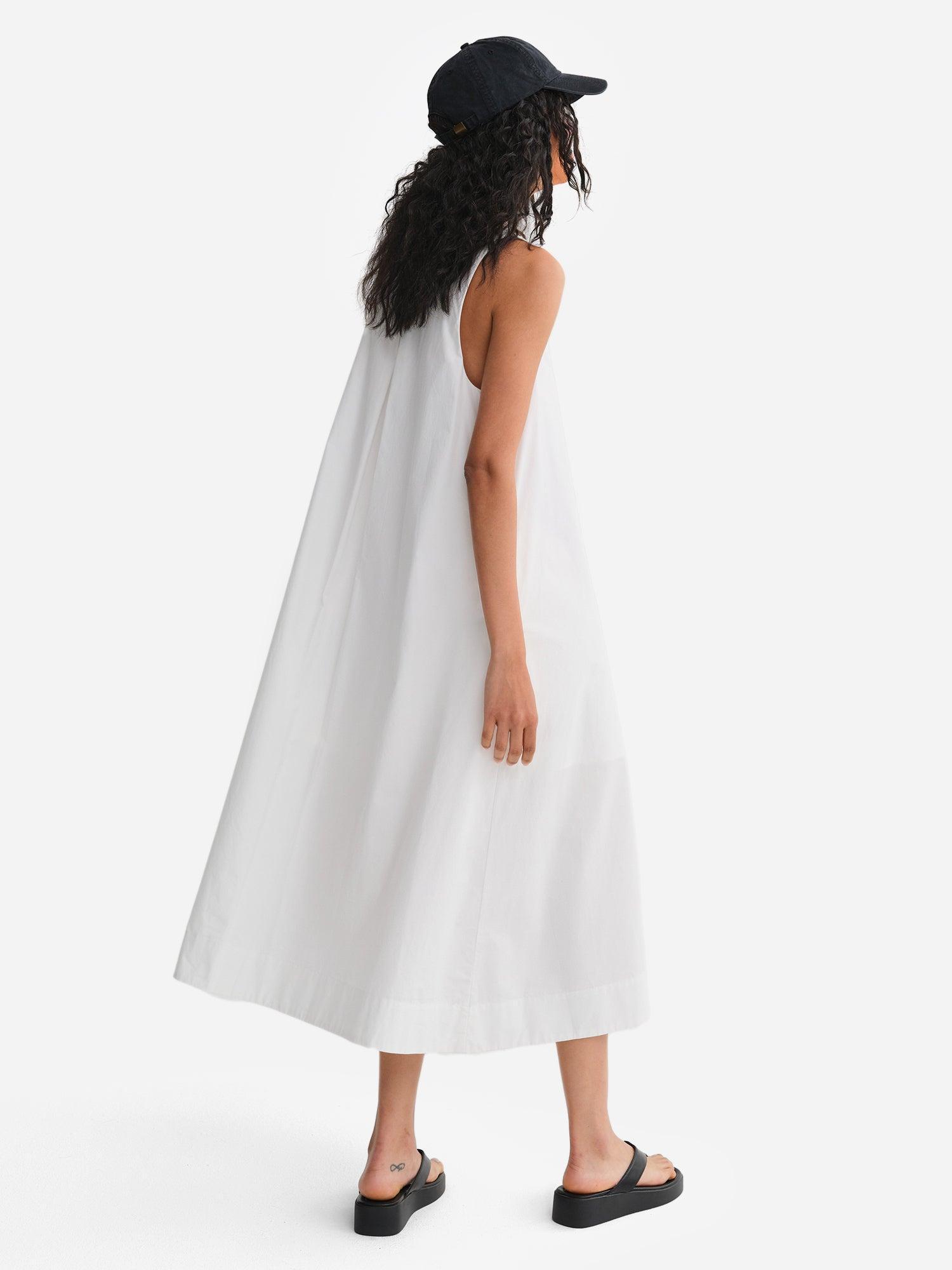 Organic Poplin Tank Pleated Dress Female Product Image