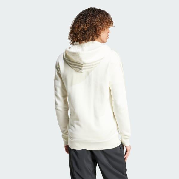 adidas Essentials French Terry 3-Stripes Full-Zip Hoodie Linen Green S Mens Product Image
