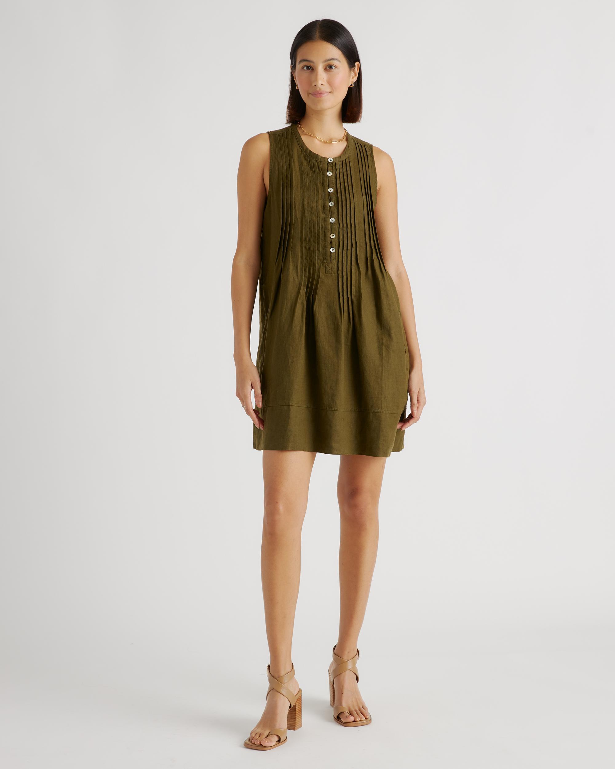 Quince | Women's 100% European Linen Sleeveless Swing Dress Size XS Product Image