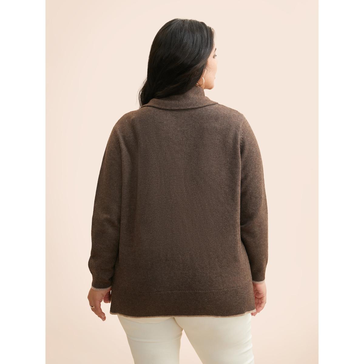 Plus Size Supersoft Essentials Solid Shawl Collar Cardigan Browncoffeecolor Women Casual Loose Long Sleeve Everyday Cardigans BloomChic 12/L Product Image