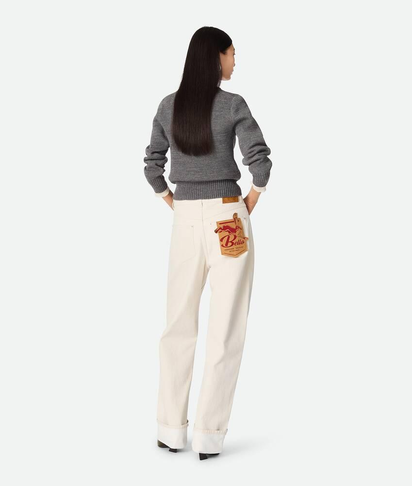 Women's Colored Turned Up Jeans in Pale meringue Product Image